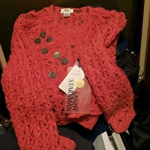 Sandy starkman medallion jacket coral coloured